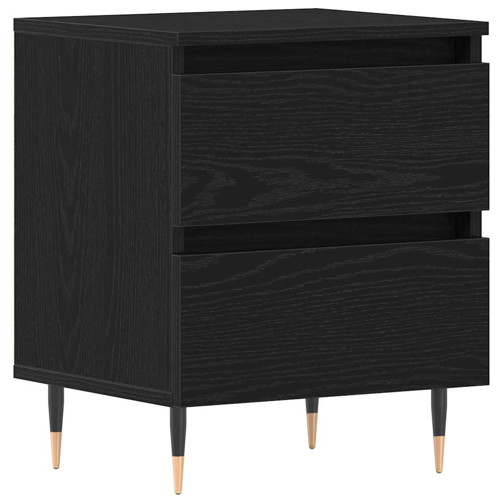 Bedside Cabinet Black oak 40 x 35 x 50 cm Engineered wood